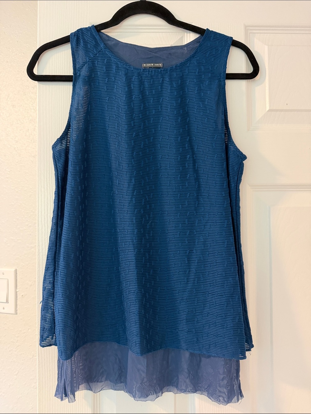 Oiselle blue Layered Sleeveless Top